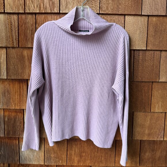 EUC Eileen Fisher Lavender Funnel Neck Long Sleeve Sweater in Women's Medium - Picture 1 of 7